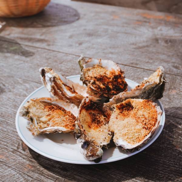 Huitres gratinées de l'ambre de Thau à Bouzigues